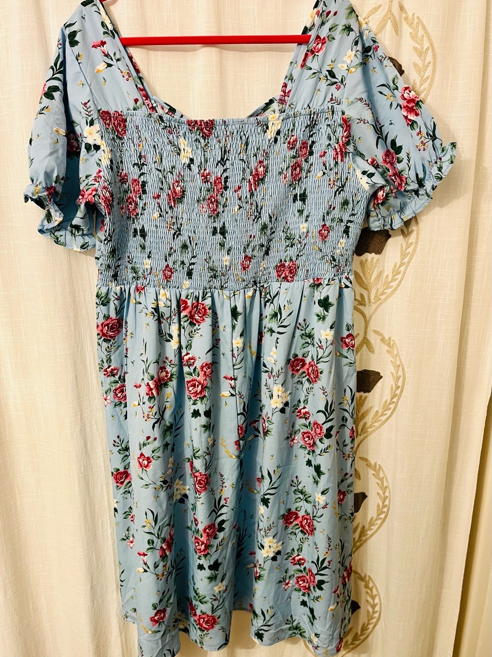 BloomChic Blue Floral Sweetheart Midi Dress - Picture 3 of 8
